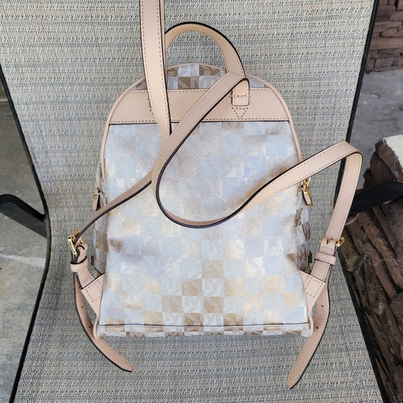 Michael Kors Beige and Gold Backpack - Picture 3 of 16